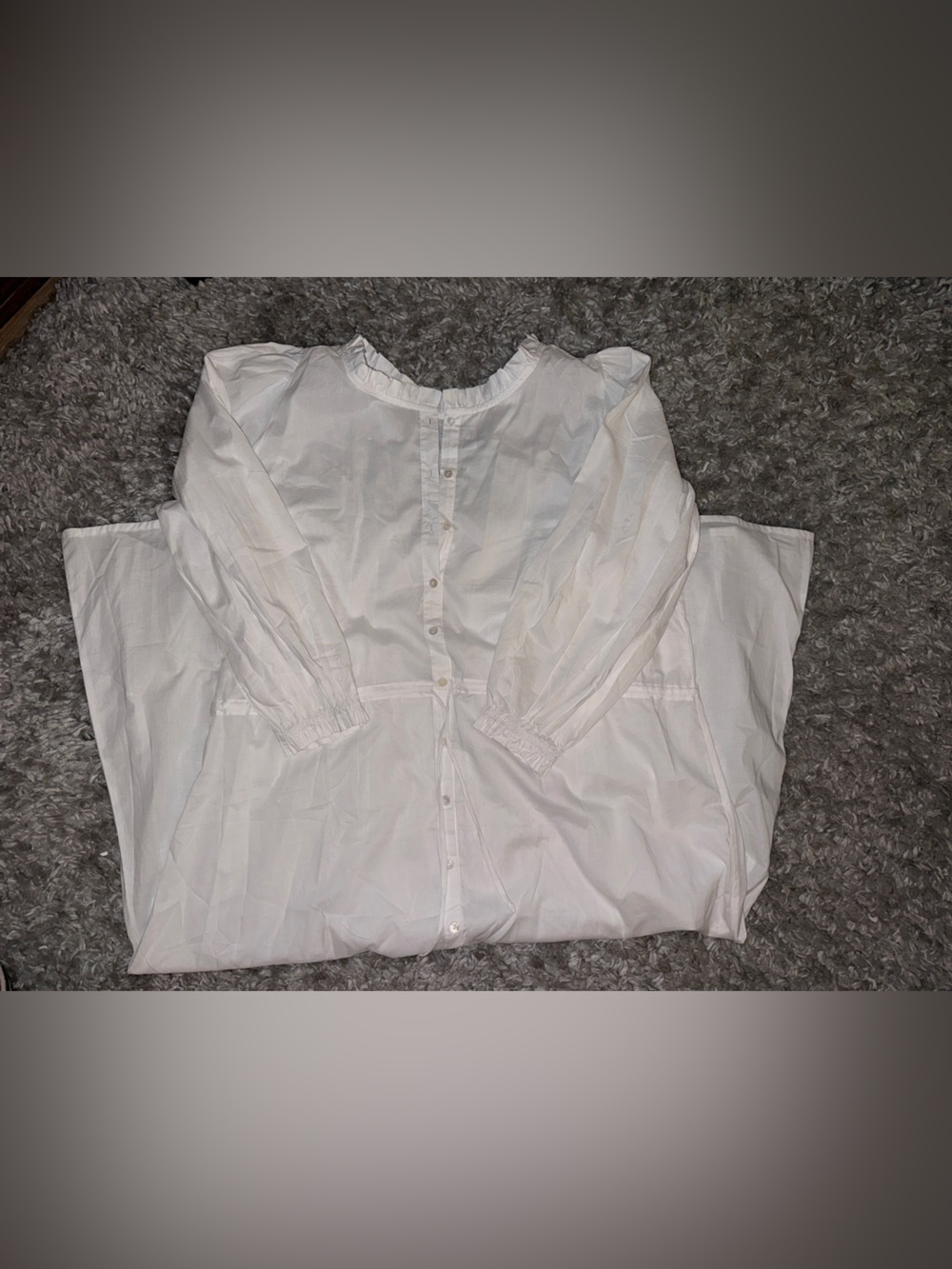 White Women's Shirt Dress with Button Front